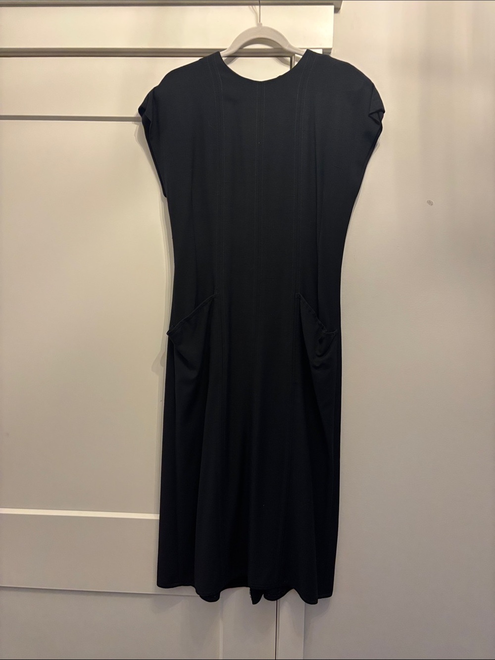 Maggy London Black Midi Dress with Side Pockets